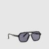 Black Rubberised Aviator Sunglasses