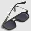 Black Rubberised Aviator Sunglasses