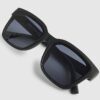 Black Rubberised Wayfarer Sunglasses
