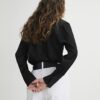 Black Satin Long Sleeve Slim Fit Shirt