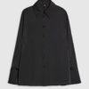 Black Satin Long Sleeve Slim Fit Shirt