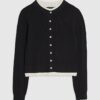 Black Scallop Trim Cardigan
