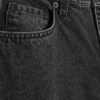 Black Seamed Barrel Leg Jeans