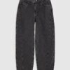 Black Seamed Barrel Leg Jeans