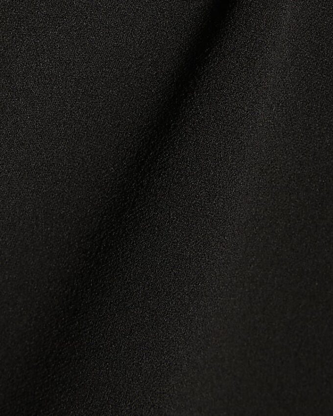 Black Short Sleeve Lace Trim Asymmetric Top