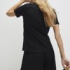 Black Short Sleeve Metallic Bow T-shirt