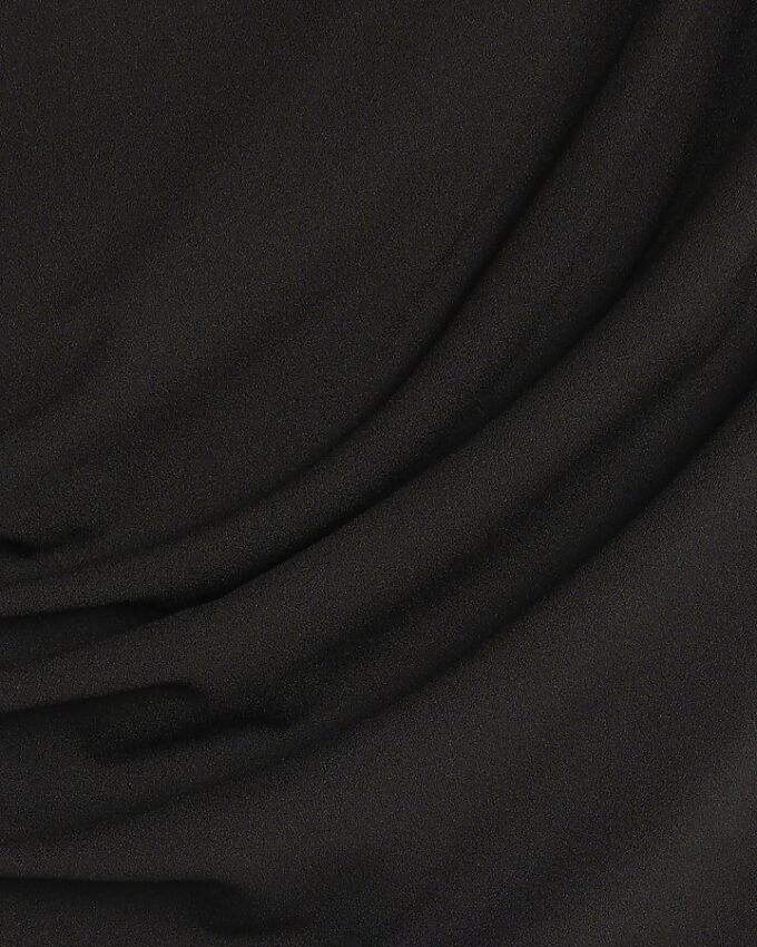 Black Short Sleeve Off Shoulder Drape Top