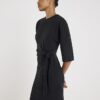 Black Short Sleeve Ribbed Cosy Midi Dress