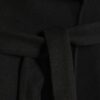Black Short Wide Collar Wrap Coat