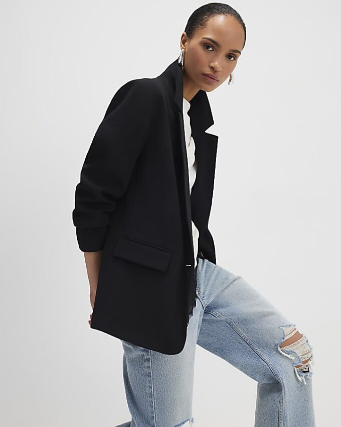 Black Single Breasted Blazer