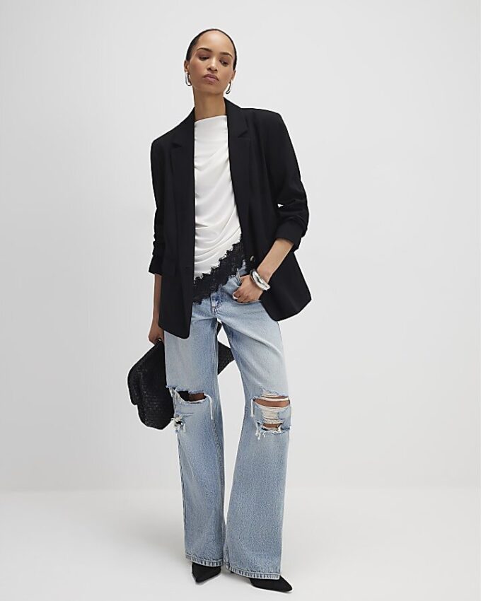 Black Single Breasted Blazer