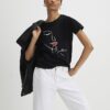 Black Sketchy Face Foil T-Shirt