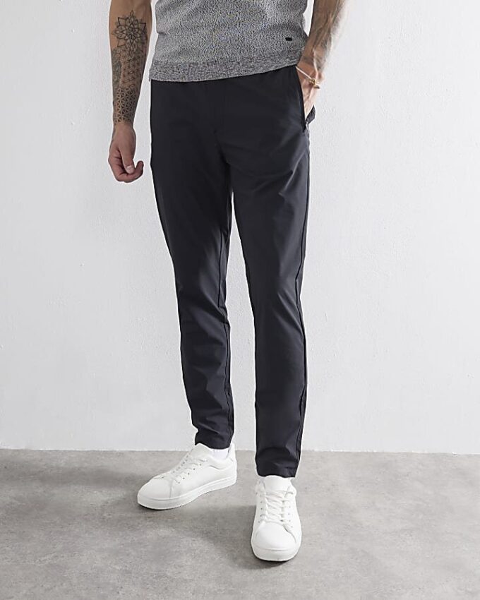 Black Skinny Fit Chino Trousers