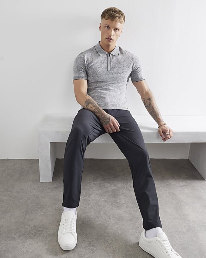 Black Skinny Fit Chino Trousers