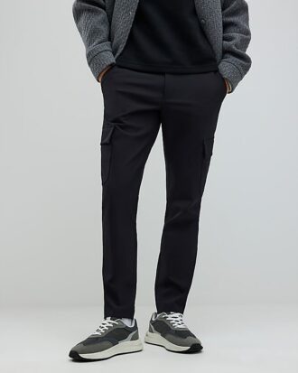 Black Skinny Fit Smart Cargo Trousers