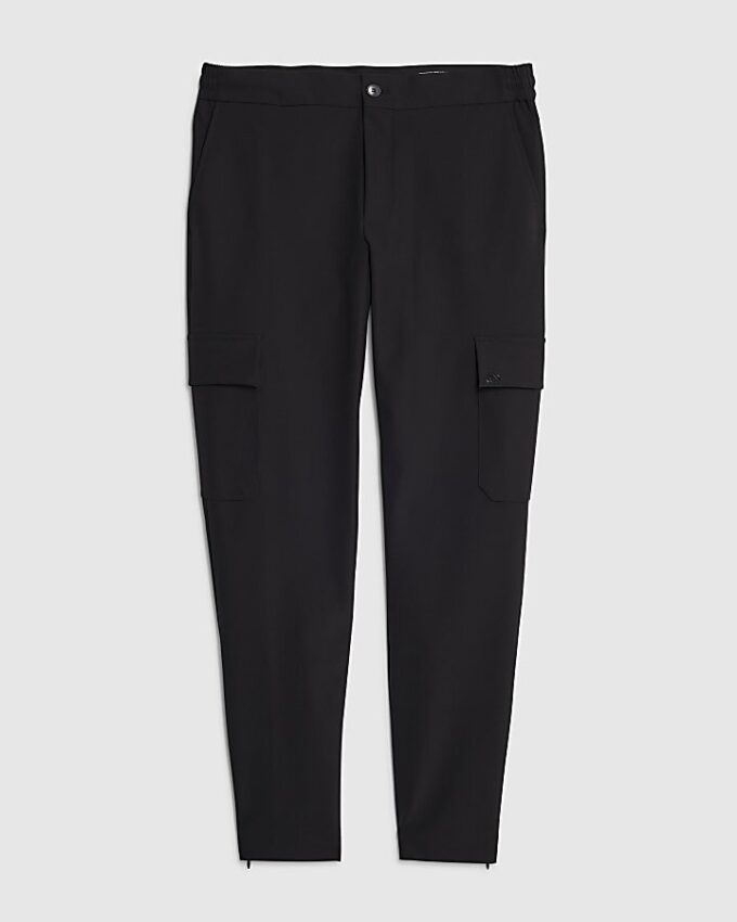 Black Skinny Fit Smart Cargo Trousers