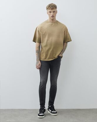 Black Skinny Fit Washed Jeans