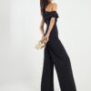 Black Sleeveless Asymmetric Drape Jumpsuit