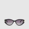 Black Slim Cat Eye Sunglasses