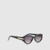 Black Slim Cat Eye Sunglasses
