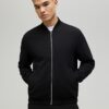Black Slim Fit Bomber Jacket