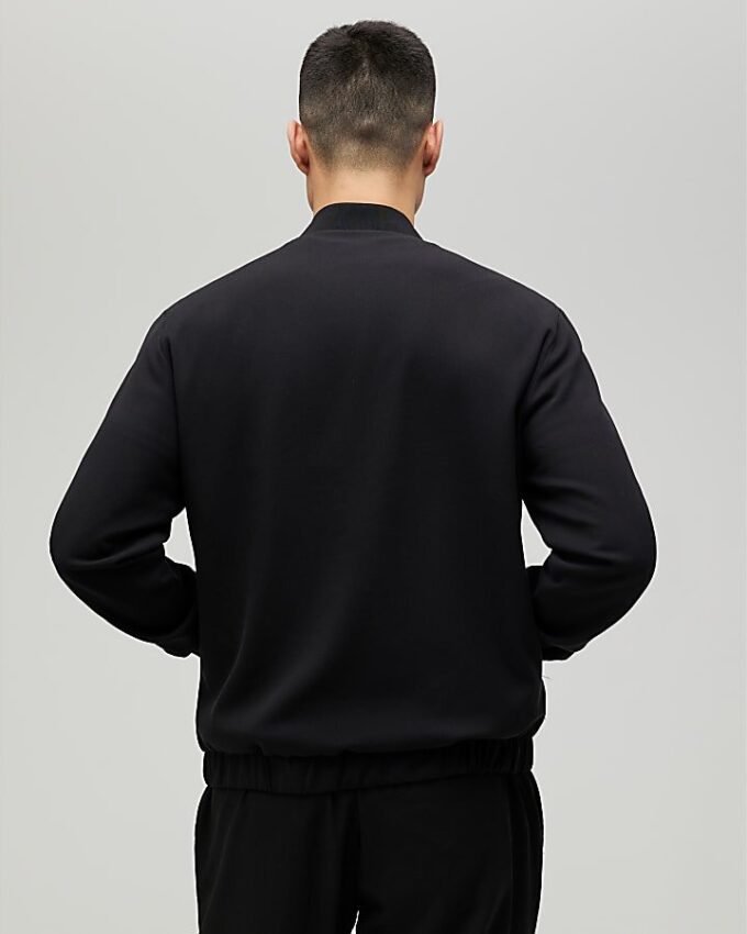 Black Slim Fit Bomber Jacket