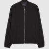 Black Slim Fit Bomber Jacket
