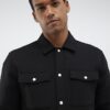 Black Slim Fit Collared Overshirt