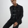 Black Slim Fit Collared Overshirt