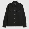 Black Slim Fit Collared Overshirt