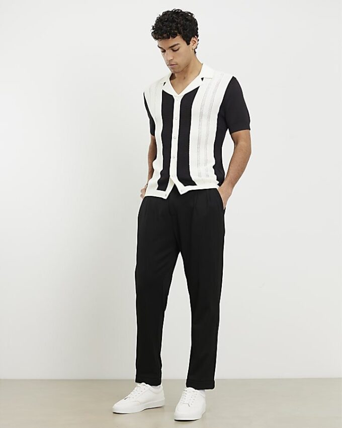 Black Slim Fit Colour Blocked Shirt