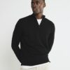 Black Slim Fit Half Zip Jumper