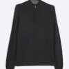 Black Slim Fit Half Zip Jumper