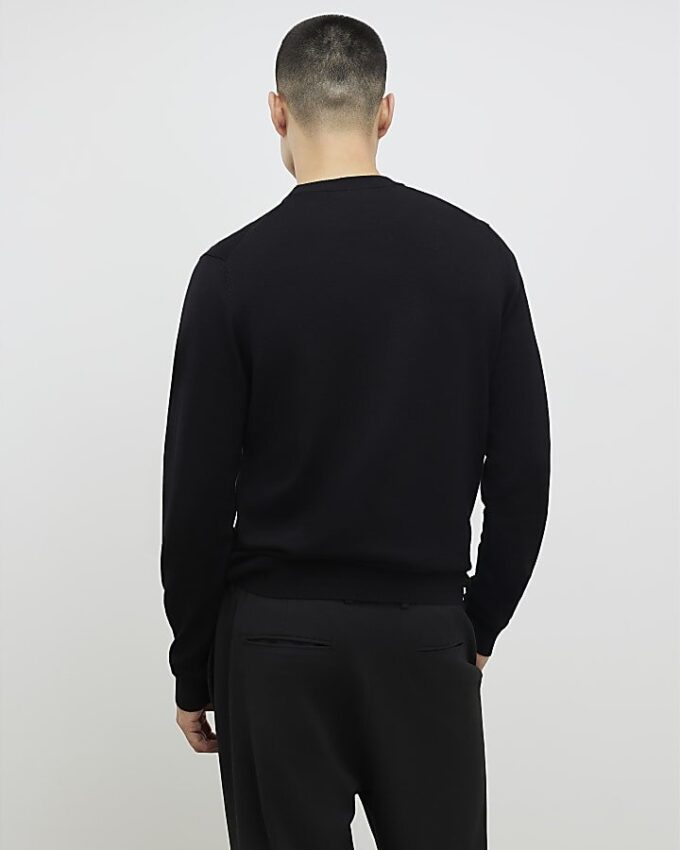 Black Slim Fit Jumper