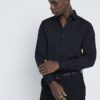 Black slim fit long sleeve shirt