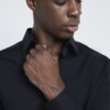 Black slim fit long sleeve shirt
