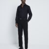 Black slim fit long sleeve shirt