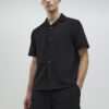 Black Slim Fit Revere Shirt