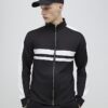 Black Slim Fit Stripe Funnel Neck Jacket