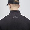 Black Slim Fit Stripe Funnel Neck Jacket