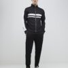 Black Slim Fit Stripe Funnel Neck Jacket
