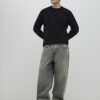 Black Slim Fit Waffle Knit Jumper