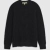 Black Slim Fit Waffle Knit Jumper