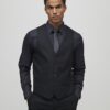 Black slim fit waistcoat