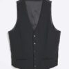 Black slim fit waistcoat