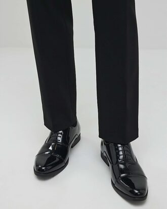 Black Smart Patent Derby Shoes
