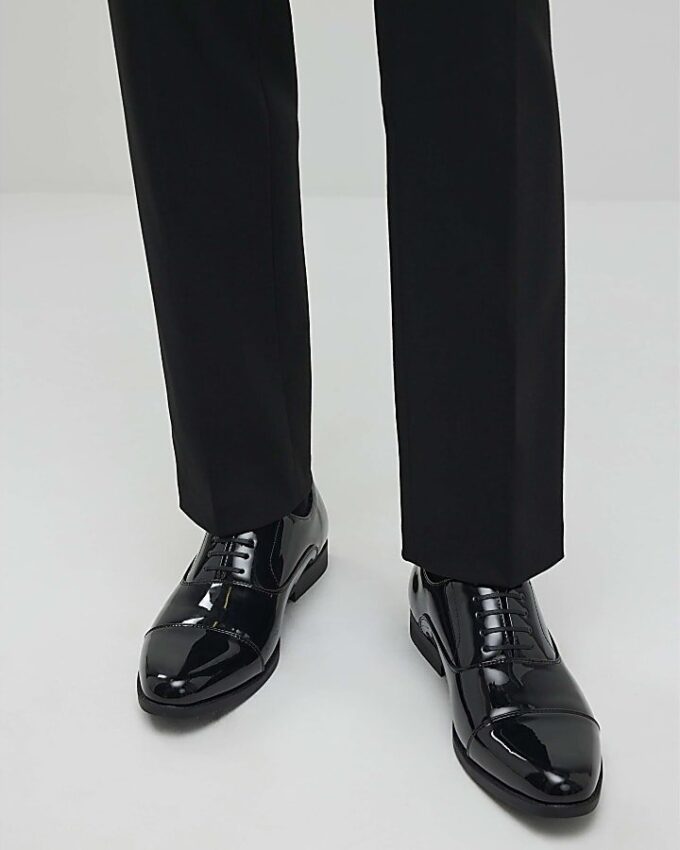Black Smart Patent Derby Shoes