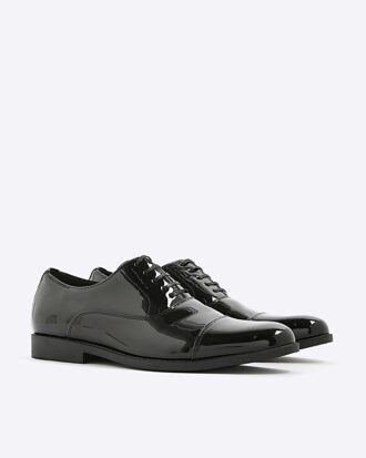 Black Smart Patent Derby Shoes