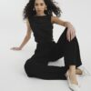 Black Soft Wide Leg Trousers