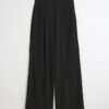 Black Soft Wide Leg Trousers